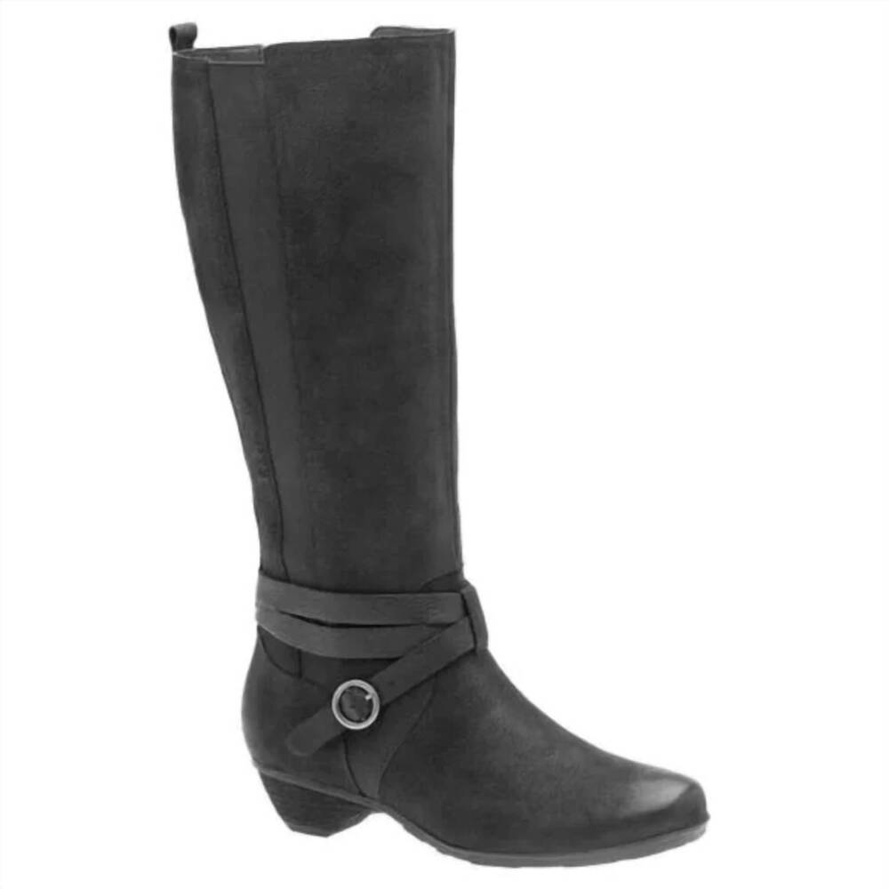 NEW ABEO women's natasha mid calf leather boot in black